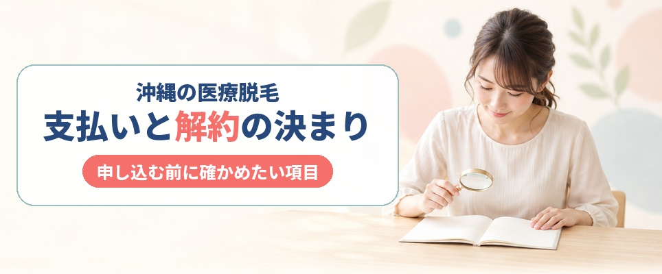 沖縄の医療脱毛を申し込む前に目を通したい支払いと解約の決まり