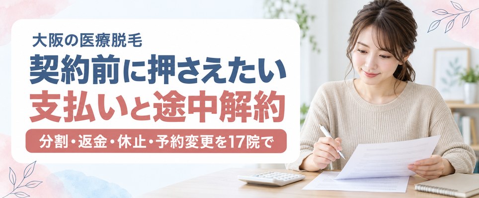 大阪の医療脱毛で契約前に確かめたい支払いと解約の条件