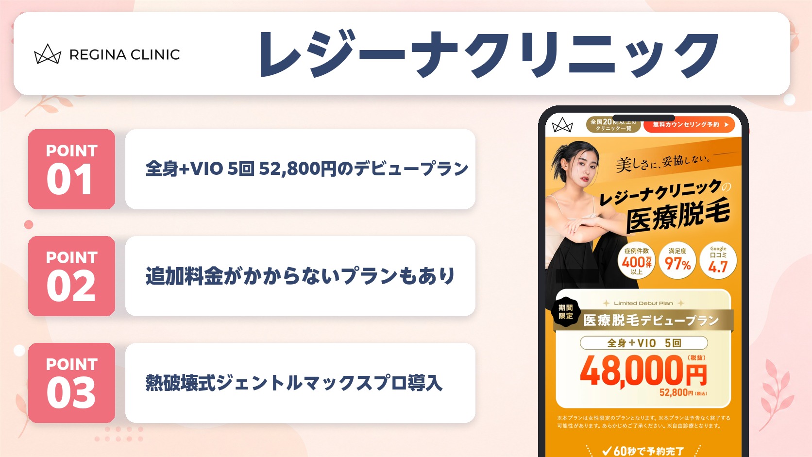 レジーナクリニック仙台院の特徴まとめ