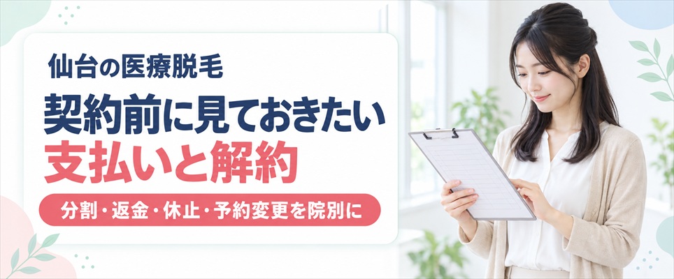 仙台の医療脱毛で契約前に見ておきたい支払い方法と解約・休止の条件