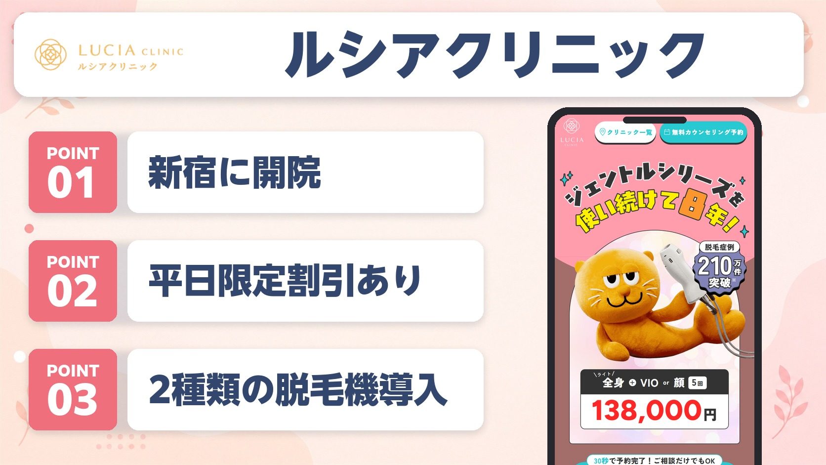 ルシアクリニックの特徴まとめバナー