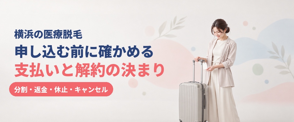 横浜の医療脱毛は申し込む前に分割払いと解約・休止の決まりを確かめる