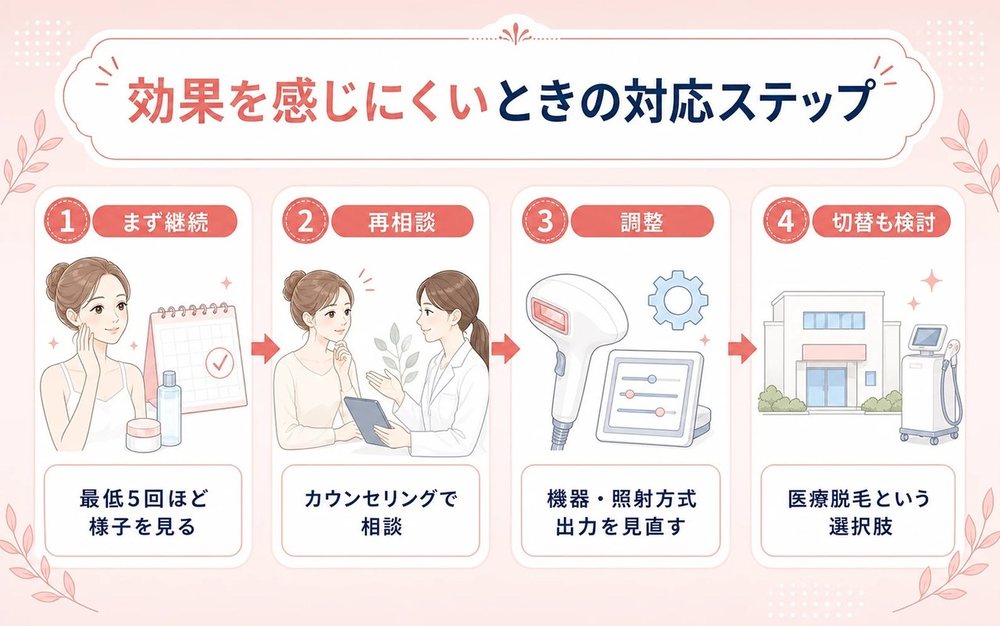 顔脱毛の効果が出ない時の対応策
