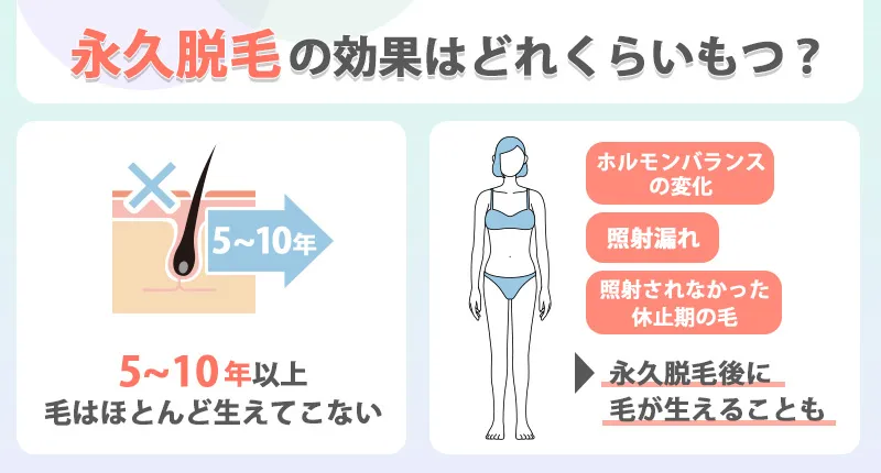 永久脱毛の効果の持続期間