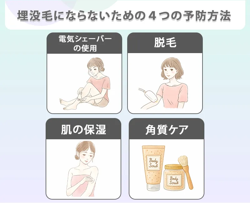 埋没毛にならないための4つの予防方法