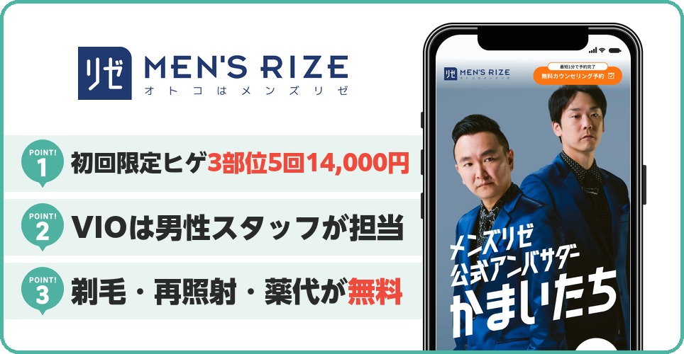 メンズリゼの特徴まとめ