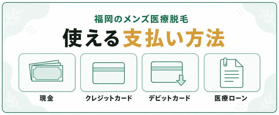 福岡のメンズ医療脱毛で使える支払い方法の4つの手段