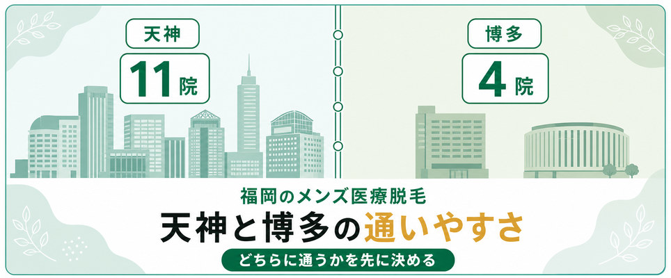天神と博多のメンズ医療脱毛クリニックの通いやすさ