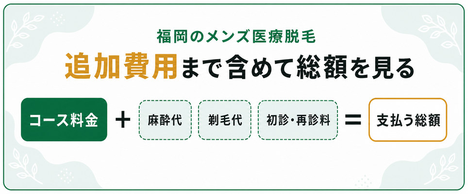 メンズ医療脱毛の総額に加わる麻酔代や剃毛代などの追加費用