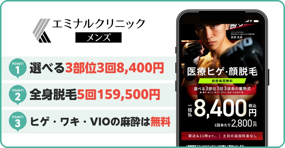 エミナルクリニックメンズの特徴まとめ