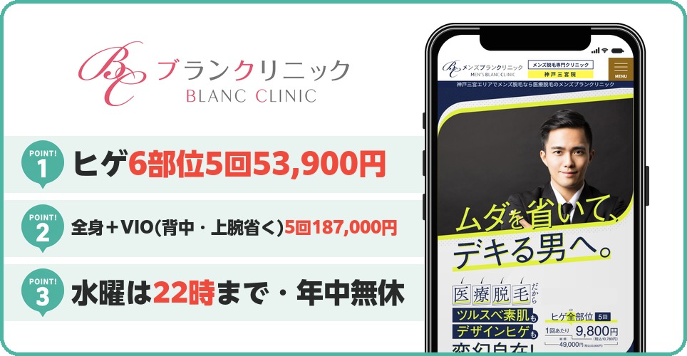 メンズブランクリニックの特徴まとめ