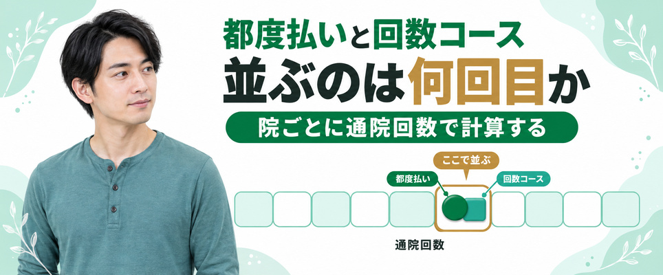 神戸のメンズ医療脱毛で都度払いと回数コースの総額が並ぶ通院回数を示した図