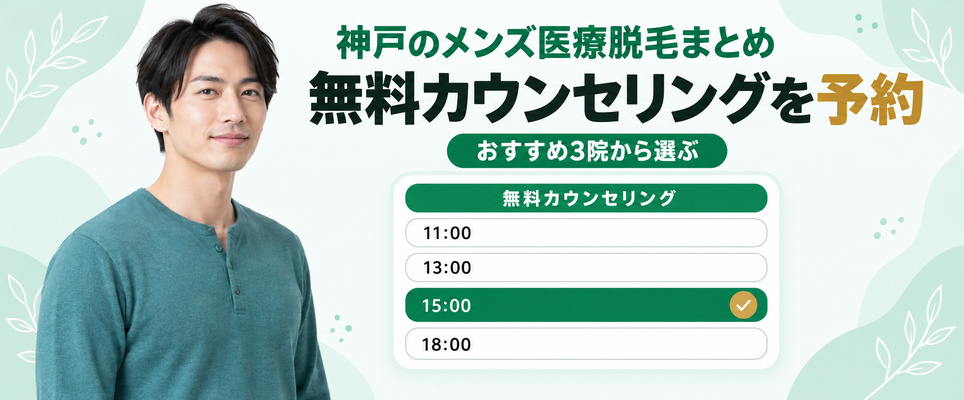 神戸のメンズ医療脱毛で無料カウンセリングの予約枠を押さえる図