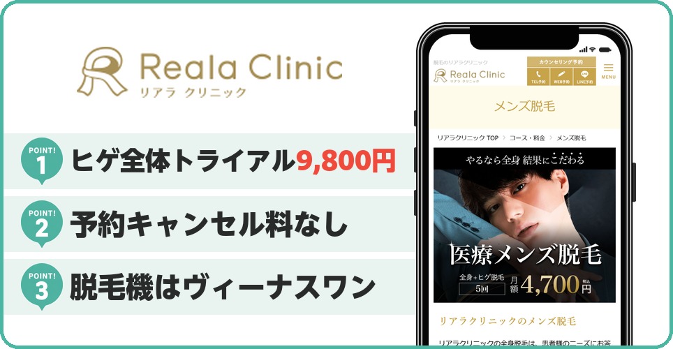 リアラクリニックの特徴まとめ