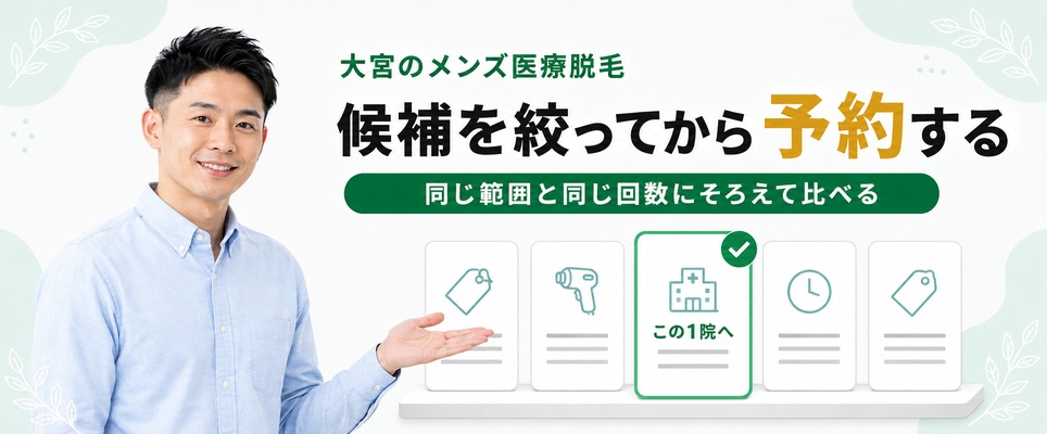 大宮のメンズ医療脱毛の候補を絞って無料カウンセリングを受ける
