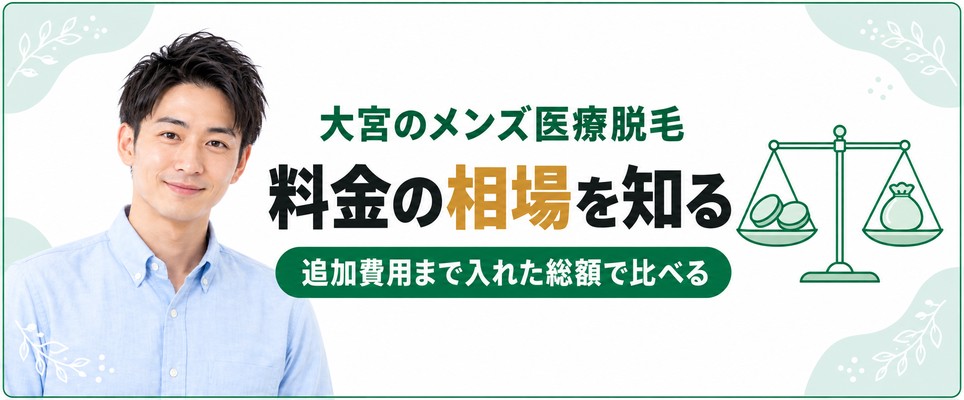 大宮のメンズ医療脱毛のヒゲ・全身・VIOの料金相場