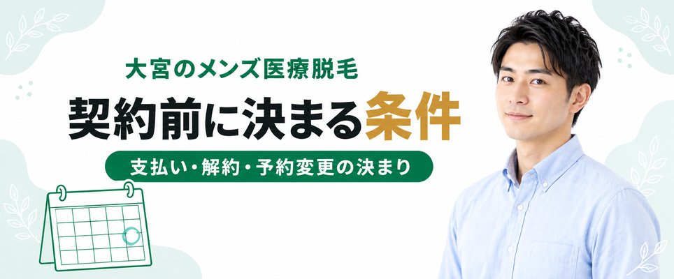 大宮のメンズ医療脱毛の支払い方法と解約・予約変更の条件