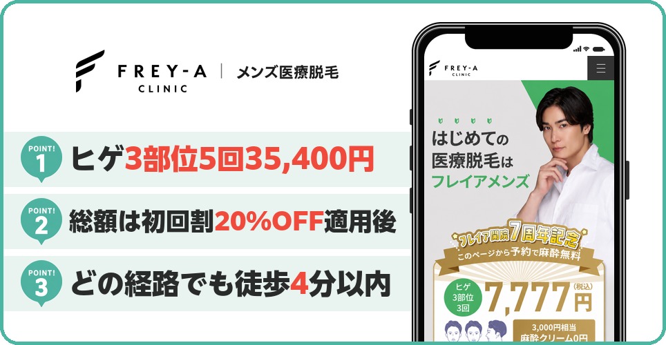 フレイアクリニックメンズの特徴まとめ