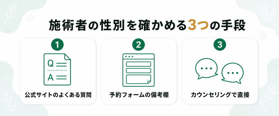 札幌のメンズ医療脱毛で施術者の性別を予約前に確認する3つの手段