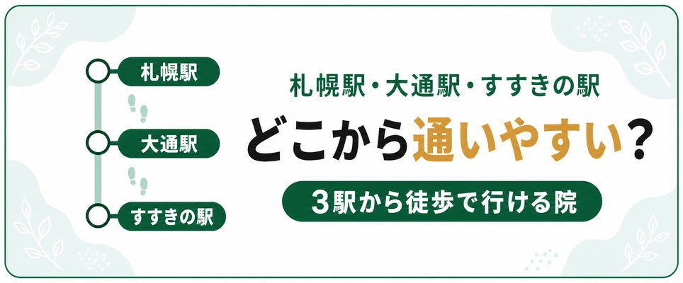 札幌のメンズ医療脱毛は札幌駅・大通駅・すすきの駅のどこから通いやすい?