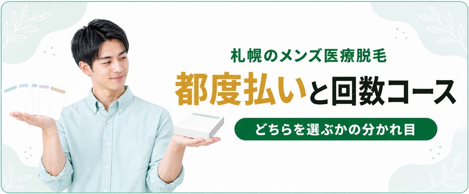 札幌のメンズ医療脱毛は回数コースと都度払いのどちらを選ぶ?