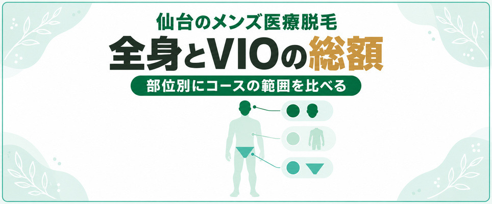 仙台のメンズ医療脱毛の全身とメンズVIOの総額