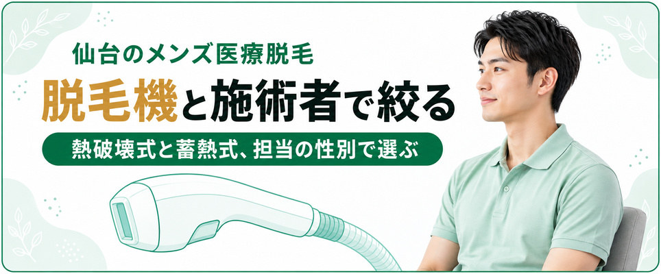 仙台のメンズ医療脱毛の脱毛機と施術者の性別