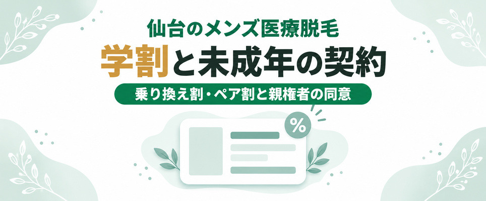 仙台のメンズ医療脱毛の学割と未成年の契約