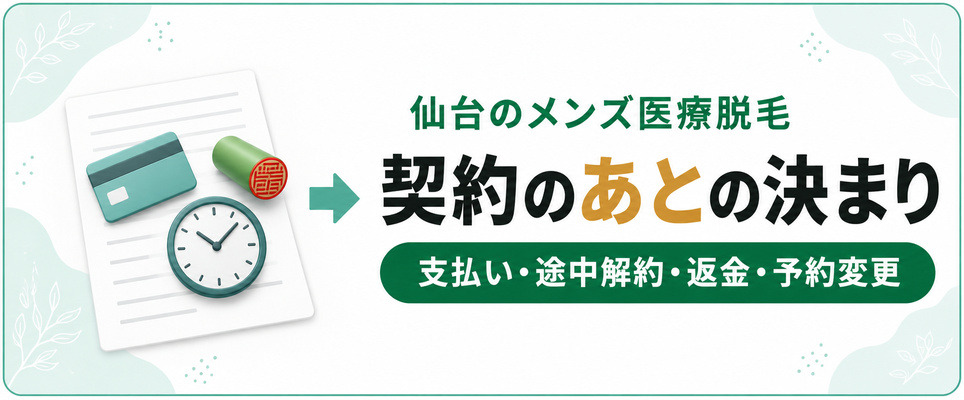 メンズ医療脱毛の支払いと途中解約・予約変更