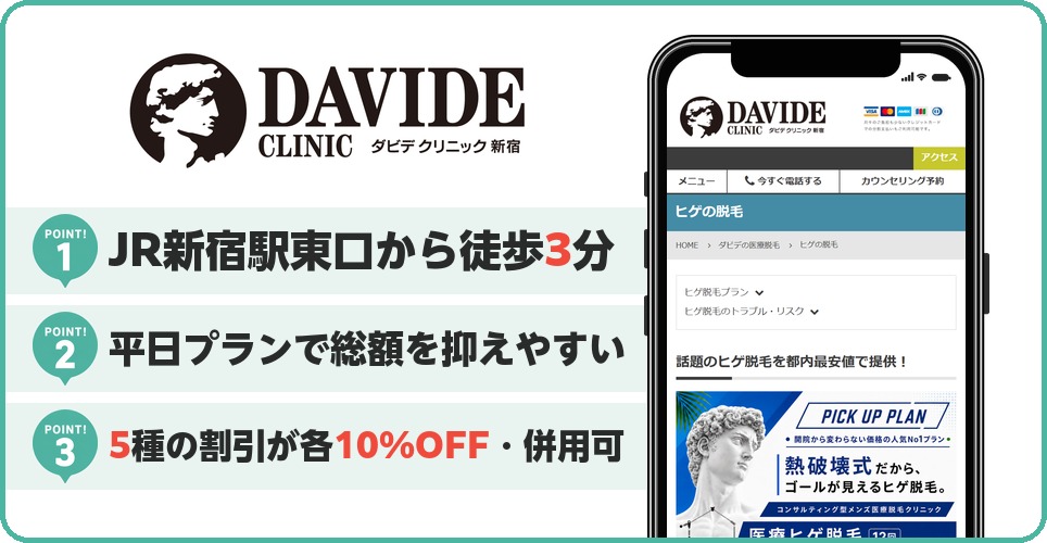 ダビデクリニックのヒゲ脱毛特徴まとめ