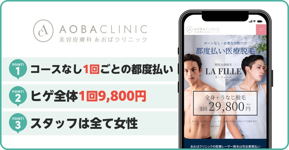 あおばクリニックのヒゲ脱毛特徴まとめ