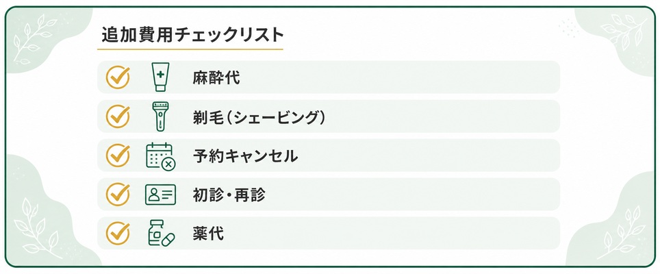 追加費用のチェックリスト図