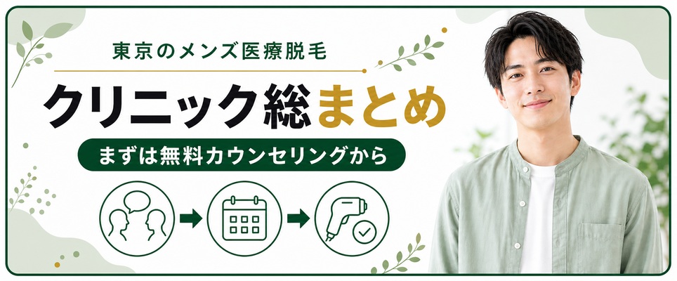 メンズ医療脱毛クリニックのまとめ