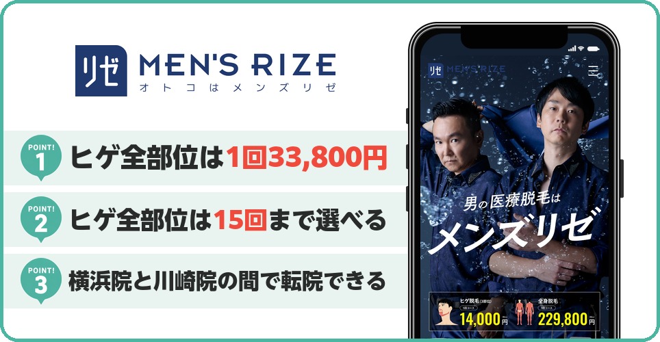 メンズリゼの特徴まとめ