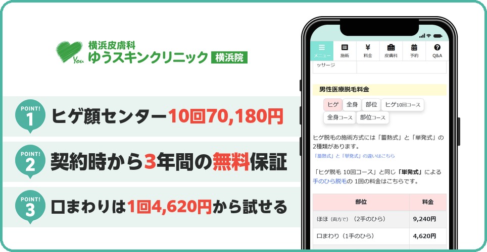 ゆうスキンクリニックの特徴まとめ