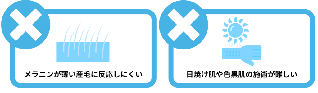 アレキサンドライトレーザー脱毛のデメリット2つ