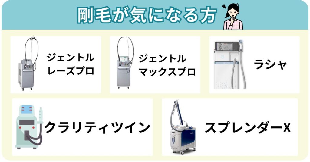 剛毛が気になる方におすすめの医療脱毛機