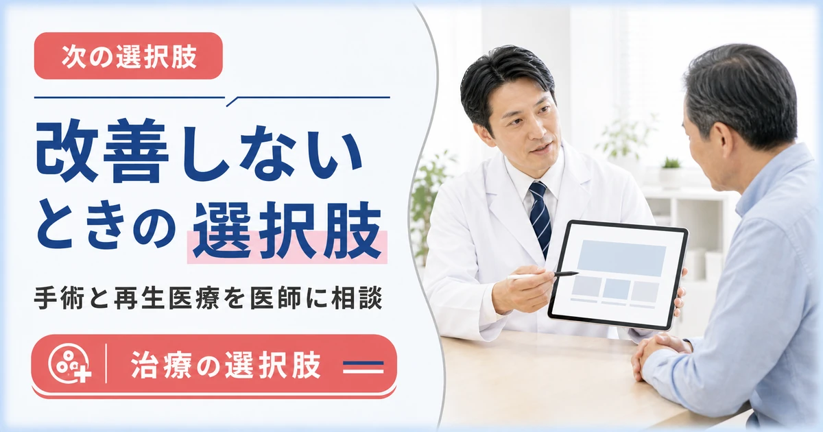 保存療法で改善しない椎間板ヘルニアの選択肢