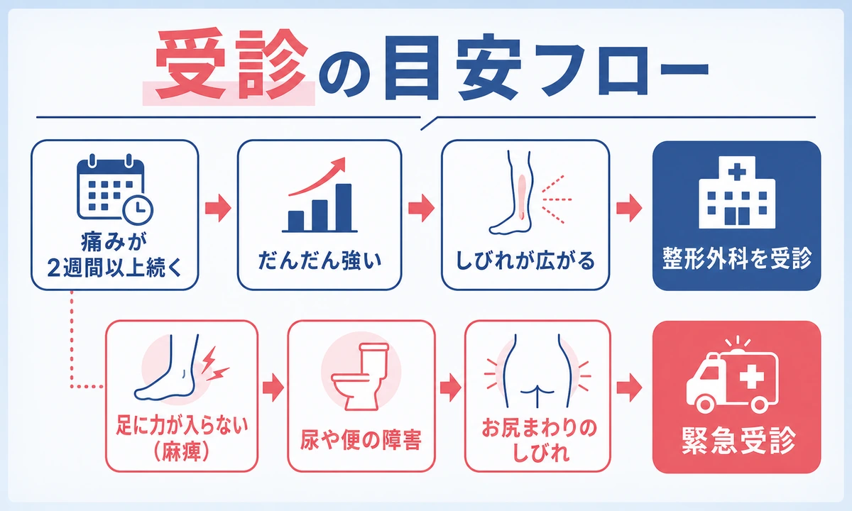 椎間板ヘルニアの放置は危険？受診すべき症状の目安
