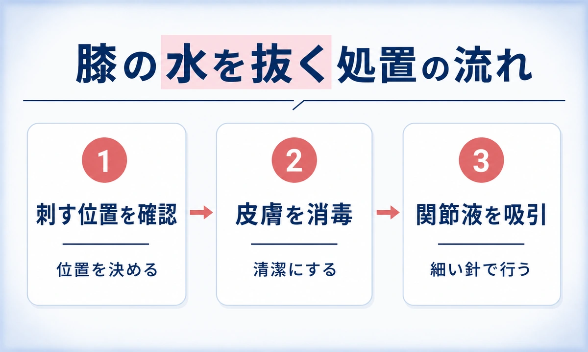 膝の水を抜く処置と抜いた後の過ごし方
