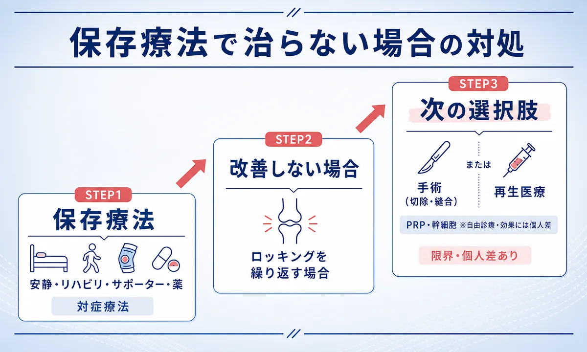 半月板損傷の受診の目安と治らないときの選択肢