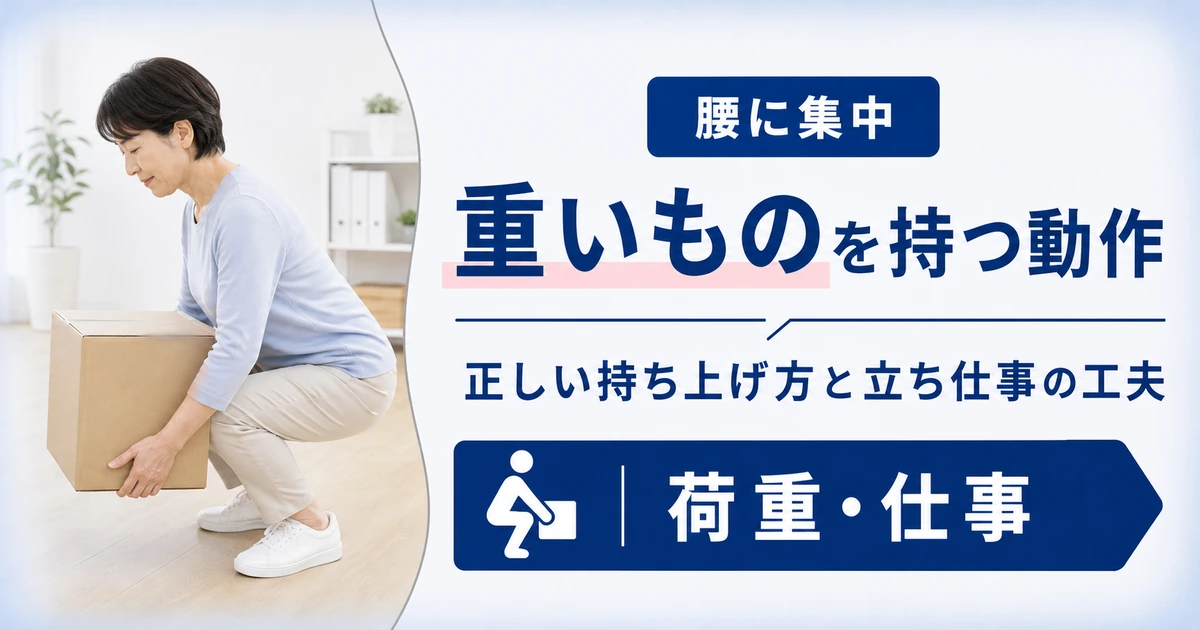 坐骨神経痛で重いものを持つ動作と立ち仕事の注意点