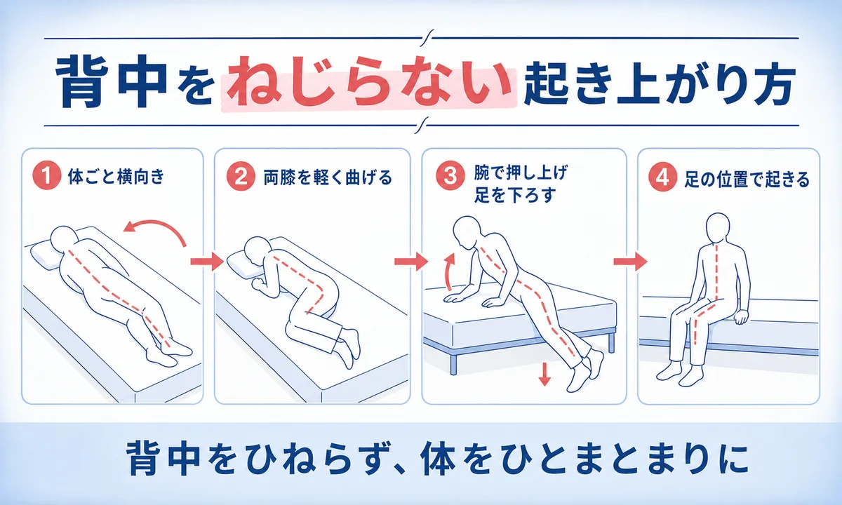 圧迫骨折で負担の少ない姿勢と寝方・起き上がり方