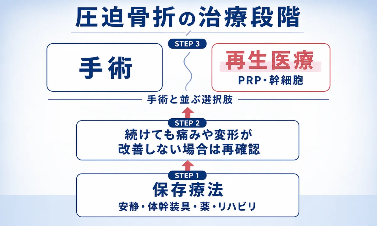 保存療法で改善しない圧迫骨折には再生医療という選択肢