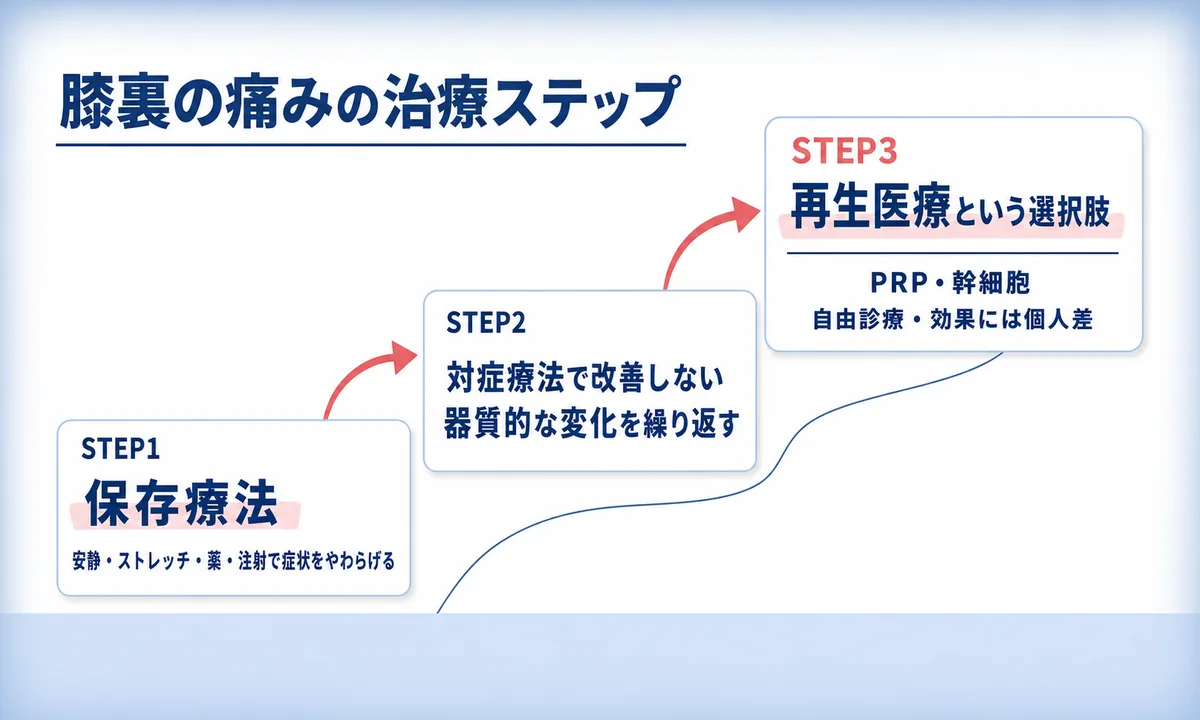 膝の裏の痛みが続くときの治療と再生医療という選択肢