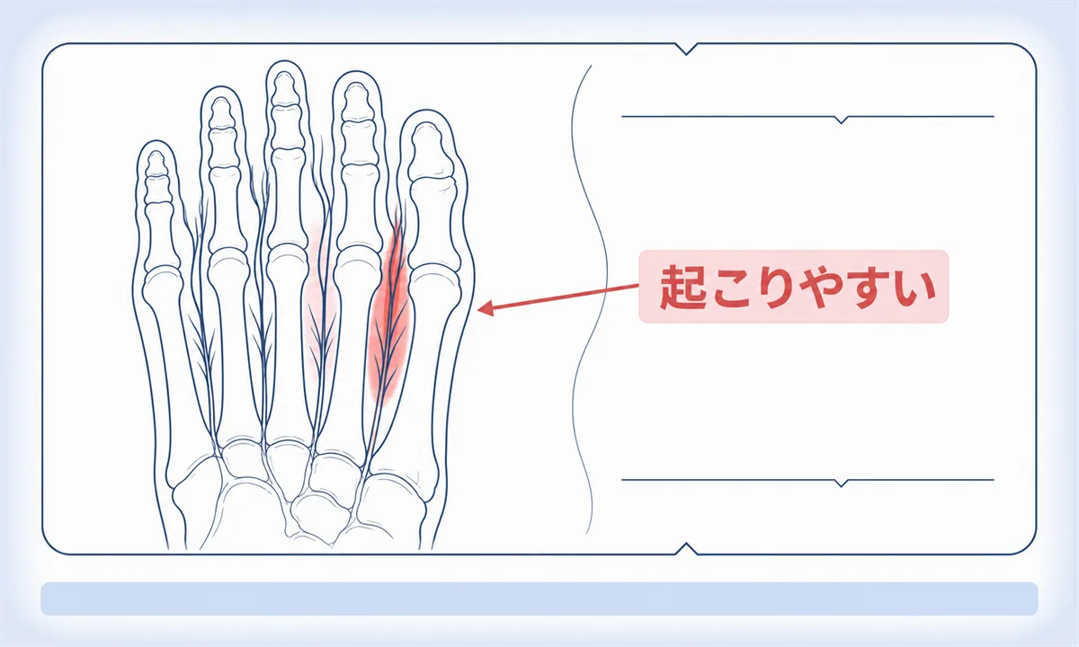 モートン病とは足の指の付け根に起こる神経障害