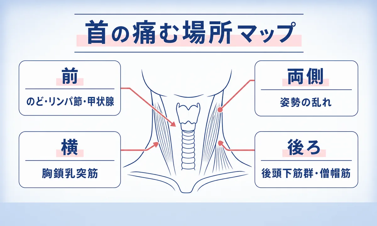 首が痛いときにまず確かめたい痛む場所と痛み方
