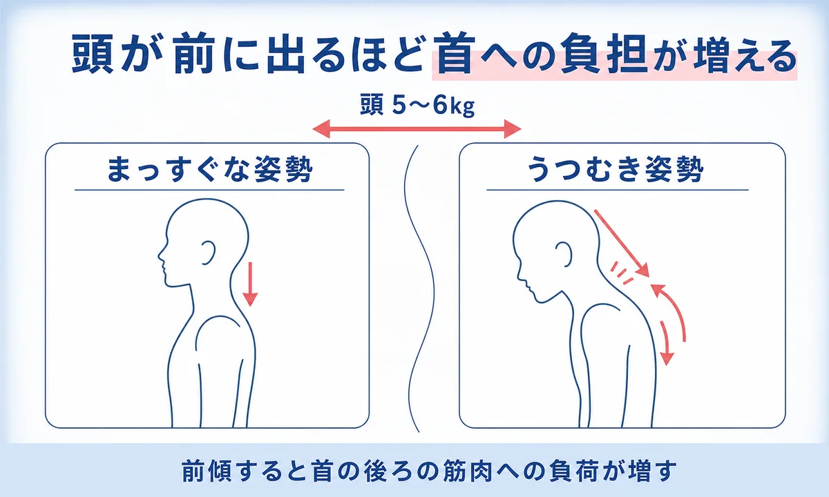 首が痛い原因に多い筋肉のこりと姿勢の乱れ