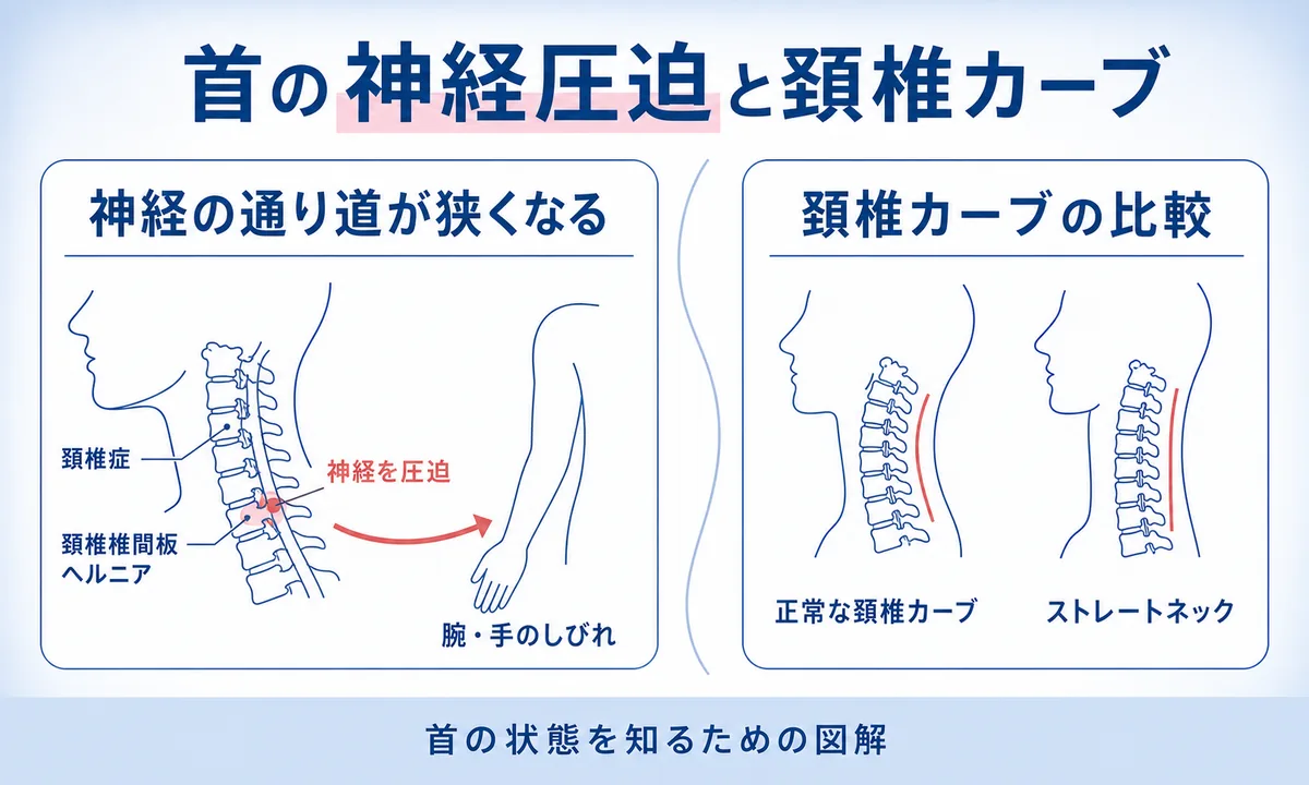 首の痛みの背景にある頚椎や神経の疾患