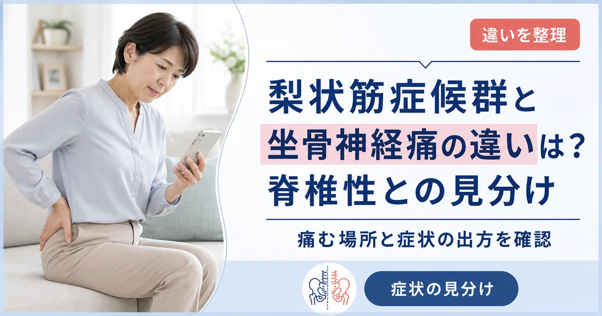 梨状筋症候群と坐骨神経痛の違いは？脊椎性との見分け